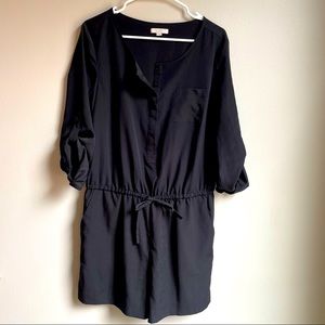 LOFT Black Long-Sleeve Romper Size 8
